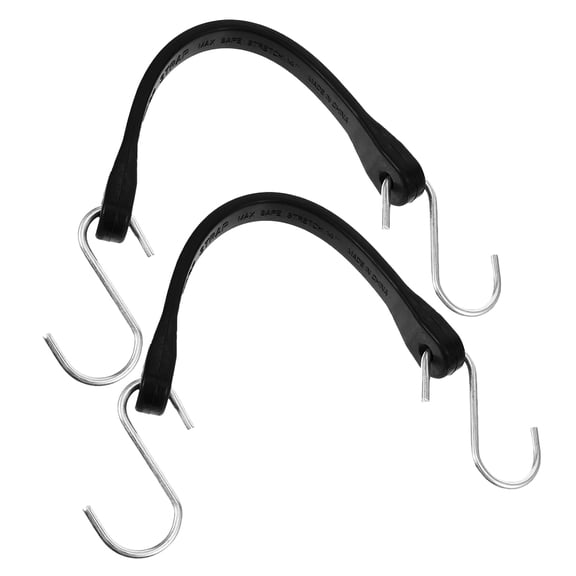 2Pcs Heavy Duty Rubber Tarp Straps with Hooks Elastic Tie Down Straps for Outdoor Cargo