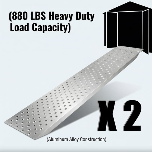 2Pcs Heavy Duty Truck Ramps Loading,ATV Ramps,Shed Ramp,Trailer Ramps,Vehicle Loading Ramp,Aluminum Alloy Sliver 9" Wide 63" Long Anti-Slip Surface for Pickup Trucks & Lawn Mowers