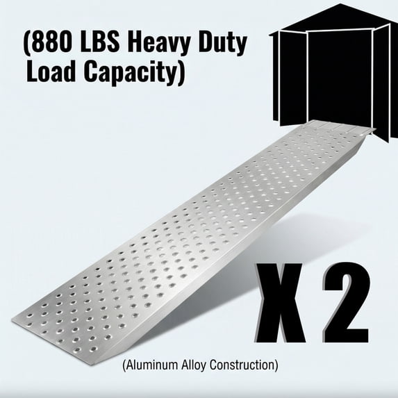 2Pcs Heavy Duty Truck Ramps Loading,ATV Ramps,Shed Ramp,Trailer Ramps,Vehicle Loading Ramp,Aluminum Alloy Sliver 9" Wide 63" Long Anti-Slip Surface for Pickup Trucks & Lawn Mowers