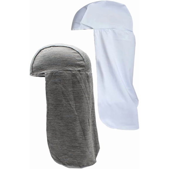 2Pcs Helmet Liner with Neck Mask Cooling Cap Elastic Hard Hat Sun Shade Neck Shield Sweat Wicking Cap with Tail Quick Dry