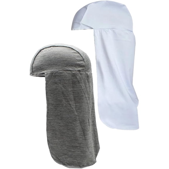 2Pcs Helmet Liner with Neck Mask Cooling Cap Elastic Hard Hat Sun Shade Neck Shield Sweat Wicking Cap with Tail Quick Dry