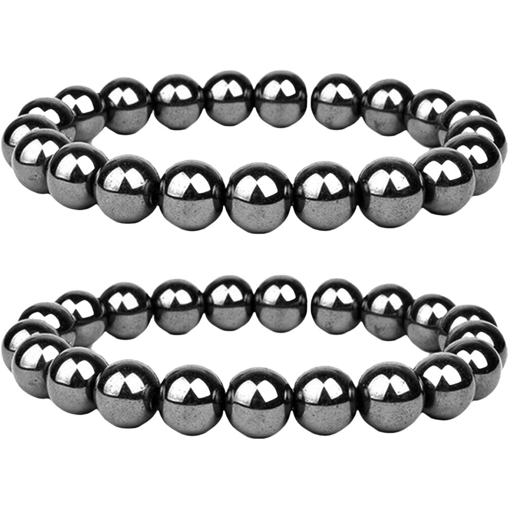 2Pcs/set Charm Batman Bracelets Natural Black Obsidian Beads Bracelets for  Mens