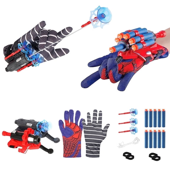 WOBOX 2 Set Hero-Style Glove Launcher Toy - Safe Soft Bullet & Suction Cup Play Set for Parent-Child Interactive Kids Party Indoor Outdoor Fun