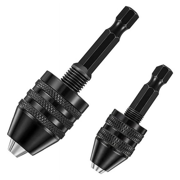 2Pcs Hex Keyless Drill Chuck, Screwdriver Converter Drill
