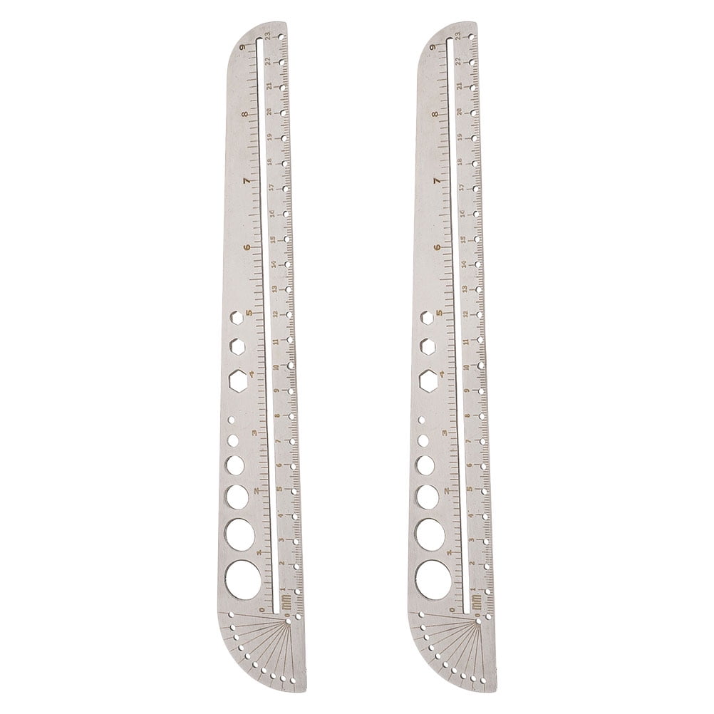 2Pcs Hexagon Ruler Stainless Steel Ruler Measuring Straight Ruler ...