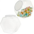 thumbnail image 1 of 2Pcs Hexagonal Plastic Candy Jar Clear Cookie Containers for Snacks 6.3x4.1x7 inch Clear Wide Mouth Storage Display Jar for Laundry Detergent Kitchen Buffet Snack Display Party Bar, 1 of 6