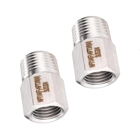 2Pcs High Pressure Pipe Fitting Adapter Hexagonal Connector 3/8 To 1/4Inch