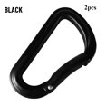 thumbnail image 1 of 2Pcs High Quality Multicolor Aluminium Safety Equipment Alloy Carabiner Buckle Keychain Climbing Button Camping Hiking Hook BLACK, 1 of 1