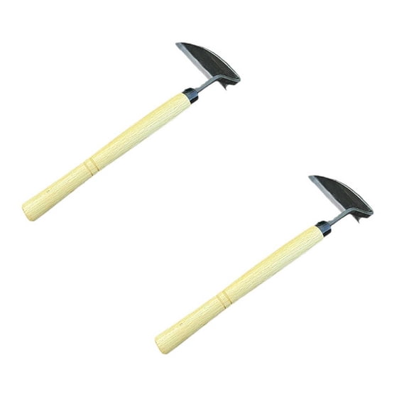 2Pcs Hoe Gardening Tool Remover Hand Scythe With High Steel For Cutting Soil Loosening Harvesting Digging Woodworking Tools
