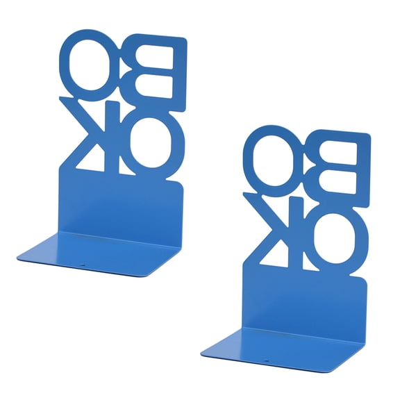 2Pcs Hollow Book Ends for Shelves Heavy Duty Metal Bookends Hollowed Letter Bookends Desk Book Ends Book Stopper
