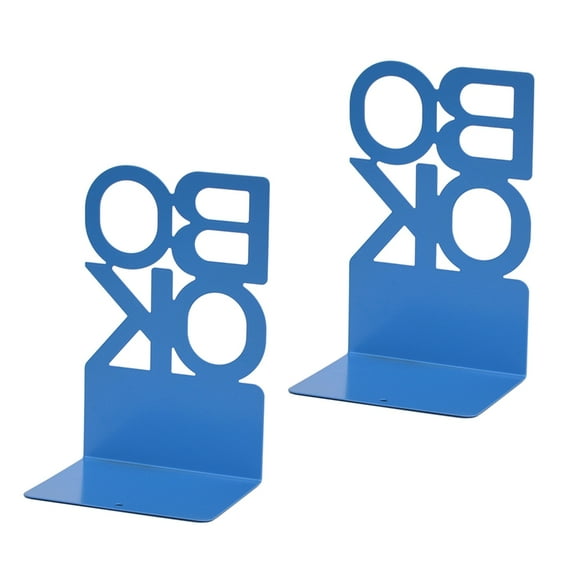 2Pcs Hollowed Letter Bookends Metal Book Stopper for Home Library Office Desk