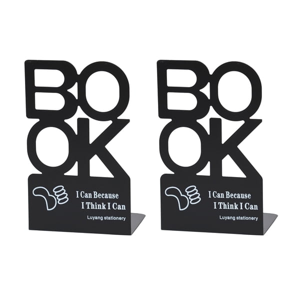 2Pcs Letter Bookend Desktop Bookends Metal Book End Book Stoppers For Shelves