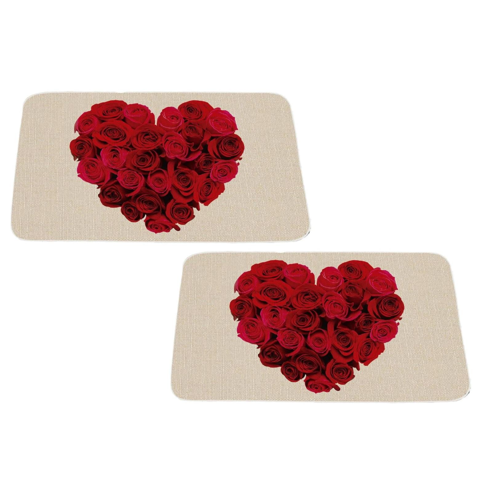 2PCS Home Matt For Front Door Valentine'S Day Decorative Door