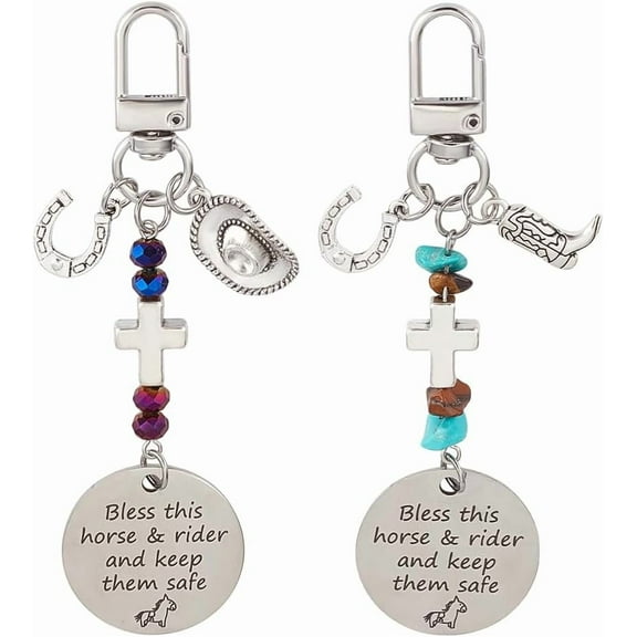 2Pcs Horse Saddle and Bridle Charm Clip Silver & Platinum Saddle Strings Riding Charms Saddle Charm for Horse Rider Riding Enthusiast Hanging Ornament