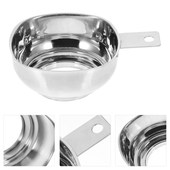 Alasum 2Pcs Plated Silver Stainless Steel Oil Funnel with Strainer for Household Kitchen Use