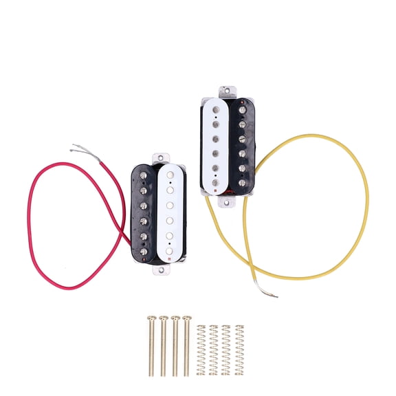 2Pcs Humbucker Electric Guitar Pickup 2?Coil Frameless Instrument Accessories 50# 52#Black + White