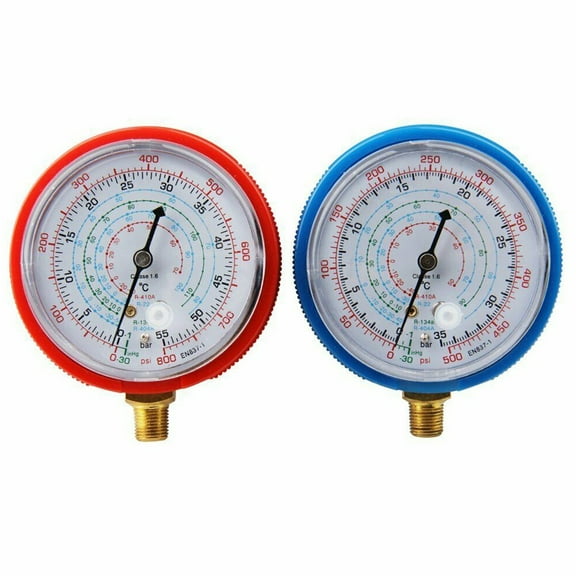 2Pcs Hvac Pressure Gauges For Air Conditioners Compatible With R22 R404A For R134A R410A Low And High Pressure Set