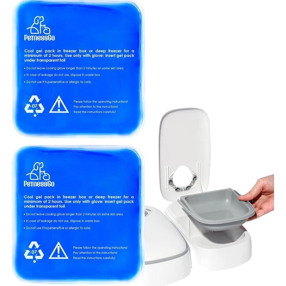 2Pcs Ice Packs, Suitable for Smart Cat Feeder, Automatic Timed Feeder for Cats&Dogs with Display, 1-48 Hours
