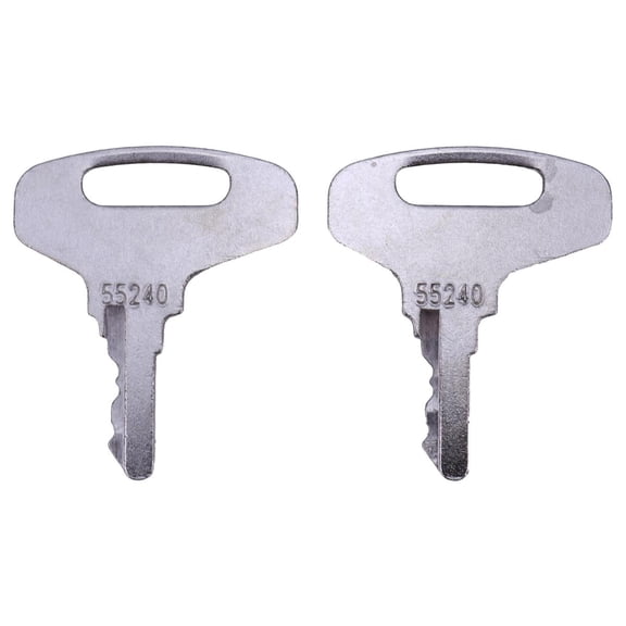 2Pcs Ignition Key 55240 66711-55240 66591-61190 Replacement for Kubota B Series Compact Tractor GL Generator Broce Lay-Mor Tennant Road Sweeper Skid Steer