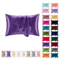 thumbnail image 1 of 2Pcs Imitation Satin Pillowcases, Solid‑Color Imitation Silk Pillow Covers, Zippered Smooth Pillow Shells for Bedroom Bedding, Purple Pink 51*91cm, 1 of 6