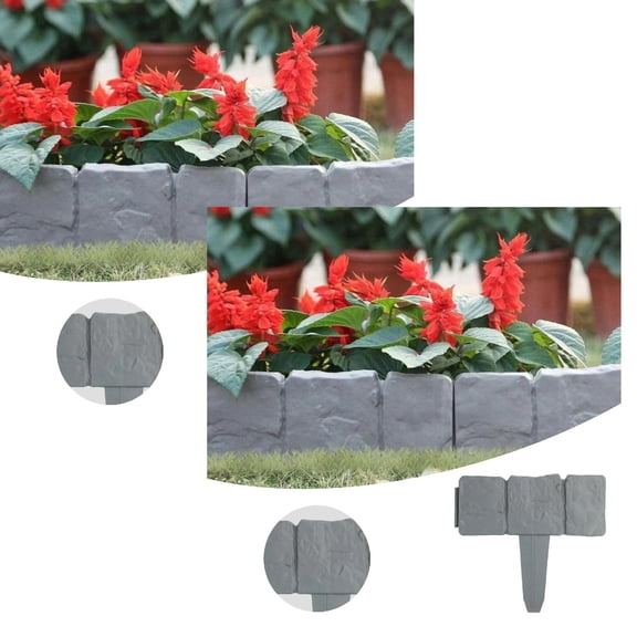 2Pcs Imitation Stone Garden Guardrail Splicing Fence Garden Garden Fence Protective Cover