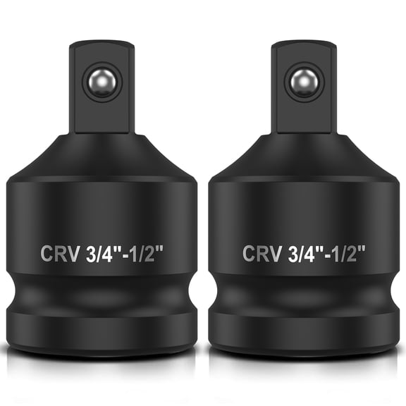 2Pcs Impact Socket Adapter Chromium Molybdenum Steel 3/4 Inch Female to 1/2 Inch Male Impact Socket Reducer for Home DIY