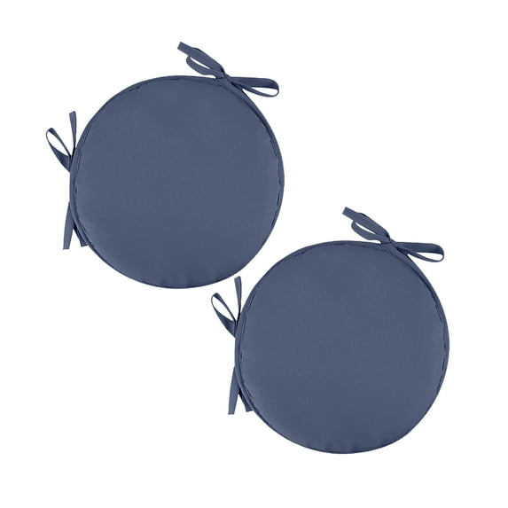 2Pcs Indoor/Outdoor Chair Pads with Ties,Round Seat Cushions Garden Patio Home Cushions,Non- Stool Seat Pad 11.8x11.8"