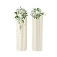 thumbnail image 1 of 2Pcs Contemporary Cardboard Wedding Centerpieces for Wedding Party Decoration White 11.4*11.4*39.4" White, 1 of 7