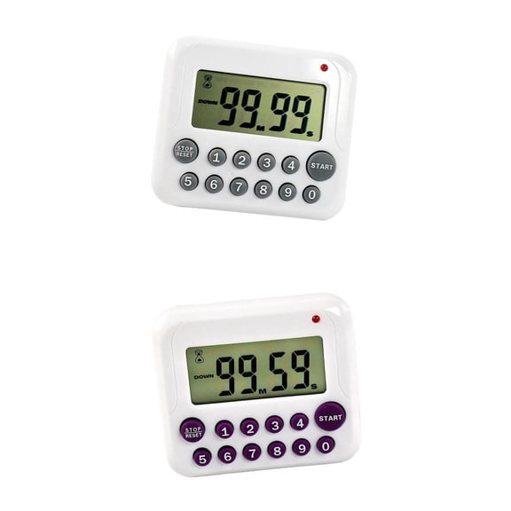 2Pcs Industrial Kitchen Reminder Digital Timer For White