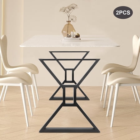 2Pcs Industrial Steel Metal Table Legs 28 Inch for Desk/Coffee Table/Bench Used On Solid Wood Board, Marble, And Glass Tabletop
