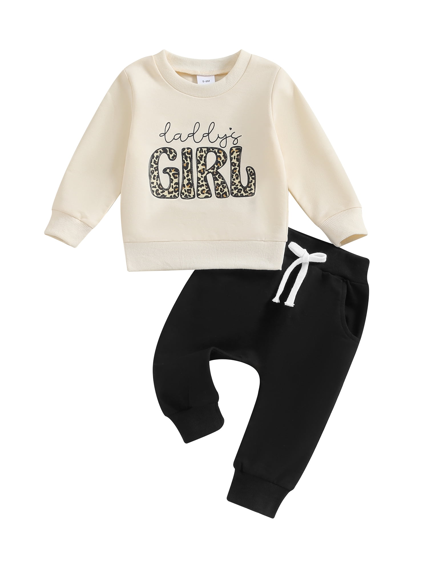 2Pcs Infant Baby Girl Fall Clothes Daddys Girl Long Sleeve Crewneck