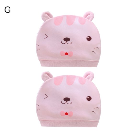 2Pcs Infant Hat Breathable All Matched Cotton Cartoon Comfortable Newborn Beanie Baby Accessories