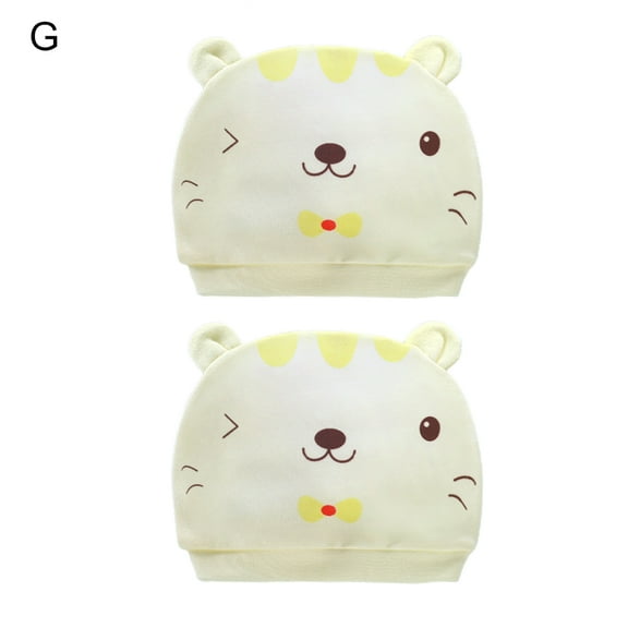 2Pcs Infant Hat Breathable All Matched Cotton Cartoon Comfortable Newborn Beanie Baby Accessories