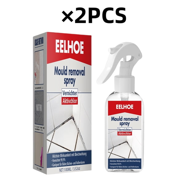2Pcs Instant Mold and Mildew Stain Remover Spray, for Tile, Kitchen Sink, Bathroom, Plastic, Metal, Wall