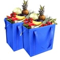 thumbnail image 1 of 2Pcs Insulated Shopping Bags-Large Capacity, Reusable, Thermal, Cooler Tote Bags with Zippered Top & Handle(13 x 12 x 7 inch, Blue), 1 of 6