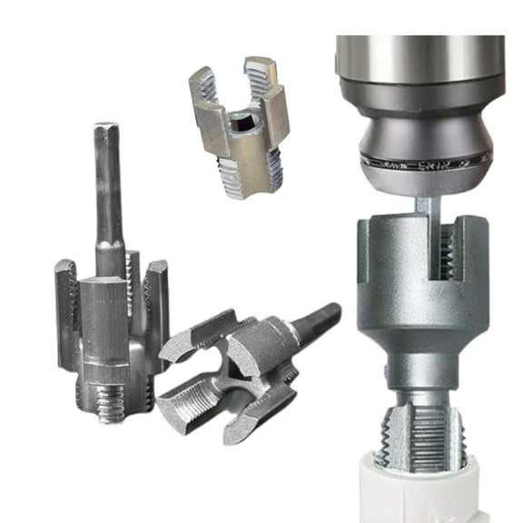 2Pcs Integrated Internal & External Pipe Threading Tool, PVC Pipe Threader Kit - 1/2" & 3/4" Pipe Thread Cutting Tool, Internal & External Pipe Threading Tool for DIY Plumbing