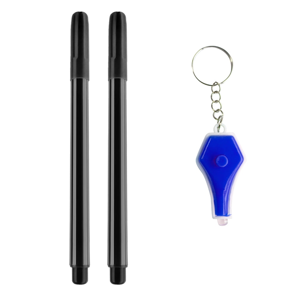 2Pcs Invisible Inks Pen Set With Light Keychain For Secret Messages ...