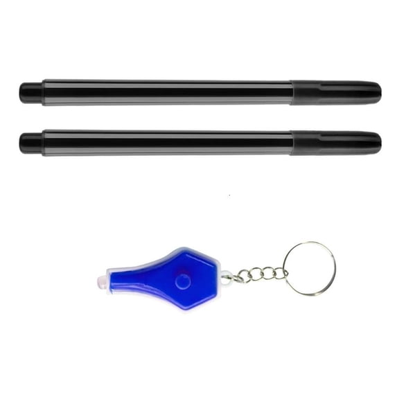 2Pcs Invisible Inks Secret Pen Set With Light Keychain For Secret ...