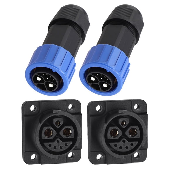 2Pcs Ip67 Male Female 2+1 Plus 5 Battery Connector, Motorcycle Charger Socket B