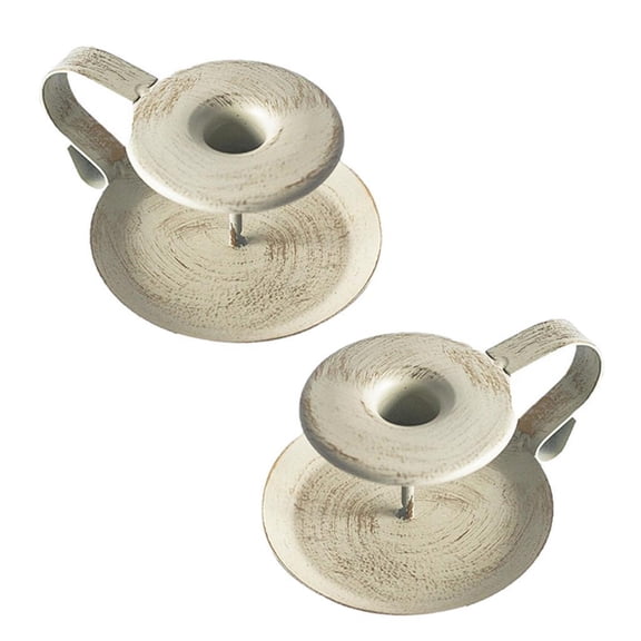 2Pcs Iron European Style Candlestick Stand Candle Holder Retro Style Taper Candlestick Holder