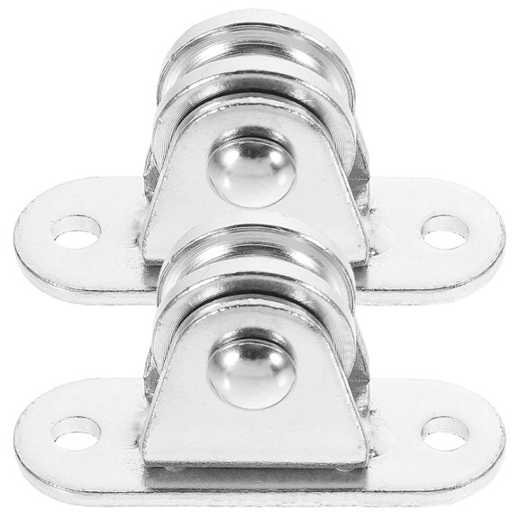 2Pcs Iron Material Fixed Pulley Block Set Smooth Operation Rope Pulley for Heavy Load Support