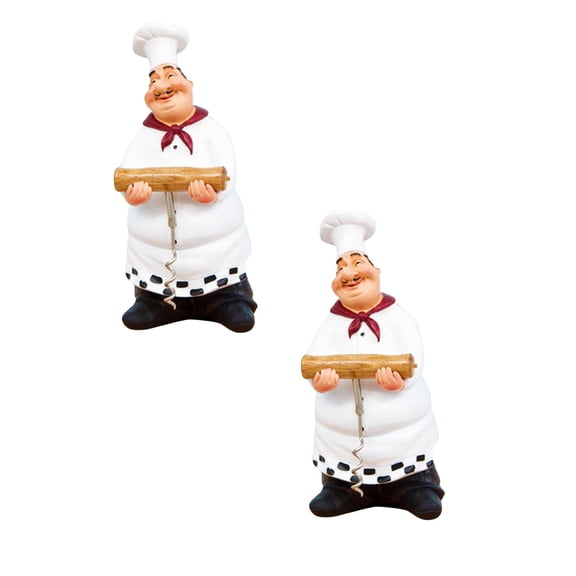 2Pcs Italian Chef Figurines Kitchen with Chef Chalkboard Counter Top Chef Figurine Collectible Kitchen Chef Statue Desktop Ornament Happy 2026!