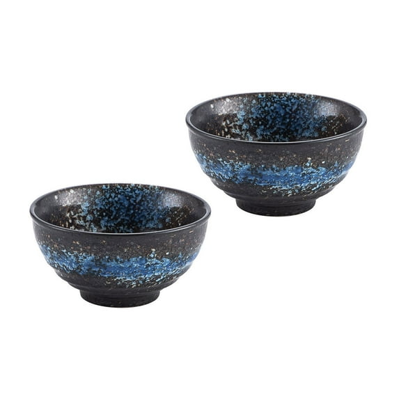 2Pcs Japanese Style Rice Noodle Bowl Vintage Soup Bowl Creative Ceramic Bowl