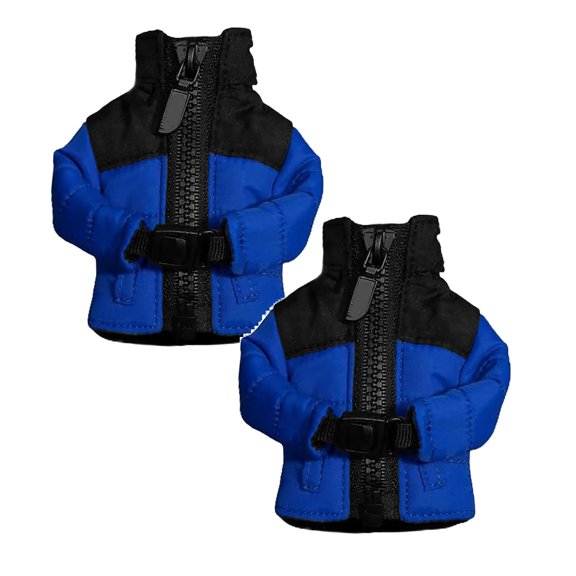 2Pcs Key Chain Mini Down Coat Toy Mini Down Jacket Keychain Cool Leather Mini Jacket Keychain With Zipper Unique Funny Key Jacket Valentine'S Day Give It To Your Friend Hangs