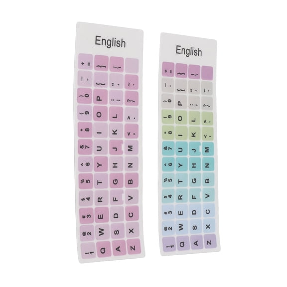 2Pcs Keyboard Stickers, Dustproof Waterproof Coating Pvc Material Computer Keycaps Stickers, English Color Keyboard Stickers Keyboard Film For Desktop Pc Or Laptop Keyboard
