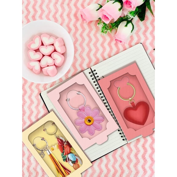2Pcs Keychain Display Box Cut Dies Keychain Box Theme Carbon Steel Cutting Dies Stencils for DIY Scrapbooking Journal Photo Album Decorative Embossing Paper Card Crafts Supply 110x155x0.8mm for DIY