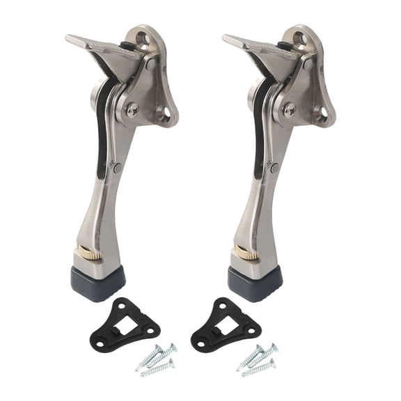 2Pcs Kickdown Door Stop Zincs Alloy Doorstop Adjustable Door Holder