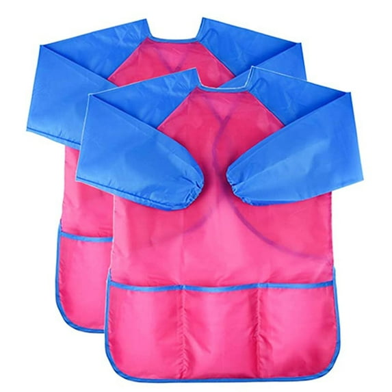 2Pcs Kids Art Smocks, Artist Painting Aprons Long Sleeve, Painting Smock, Toddler Painting Apron with 3 Pockets, Art Painting Supplies