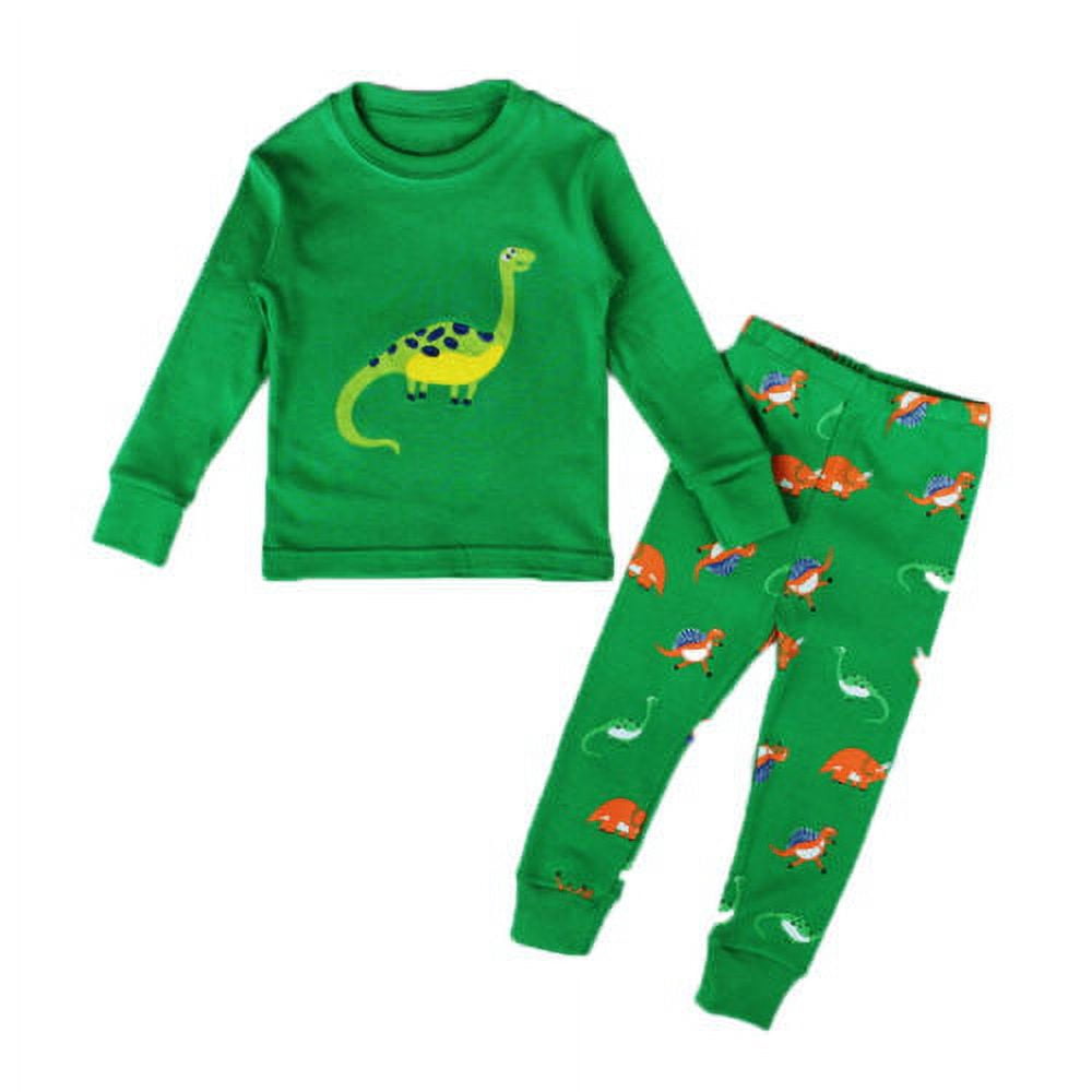2Pcs Kids Boy Baby Girls Dinosaur Pajamas Nightwear Sleepwear Homewear ...