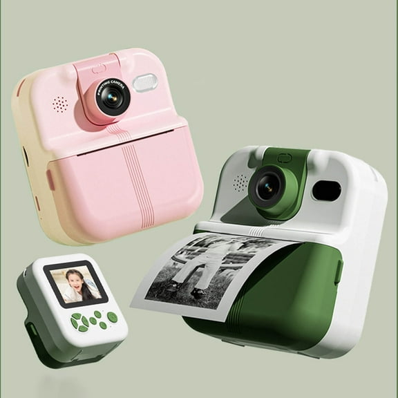 2Pcs Kids Instant Camera, Kadlawus kidsInstant Camera,children's Thermal Print Camera with Screen, 180 Degree Rotating Lens for Selfies, Portable Instant Camera forboysandgirls, Gift Camera forkids